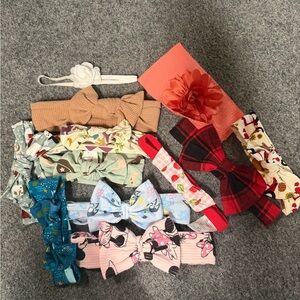 Assorted Kids Floral and Patterned Headbands 5 bamboo bows and several others